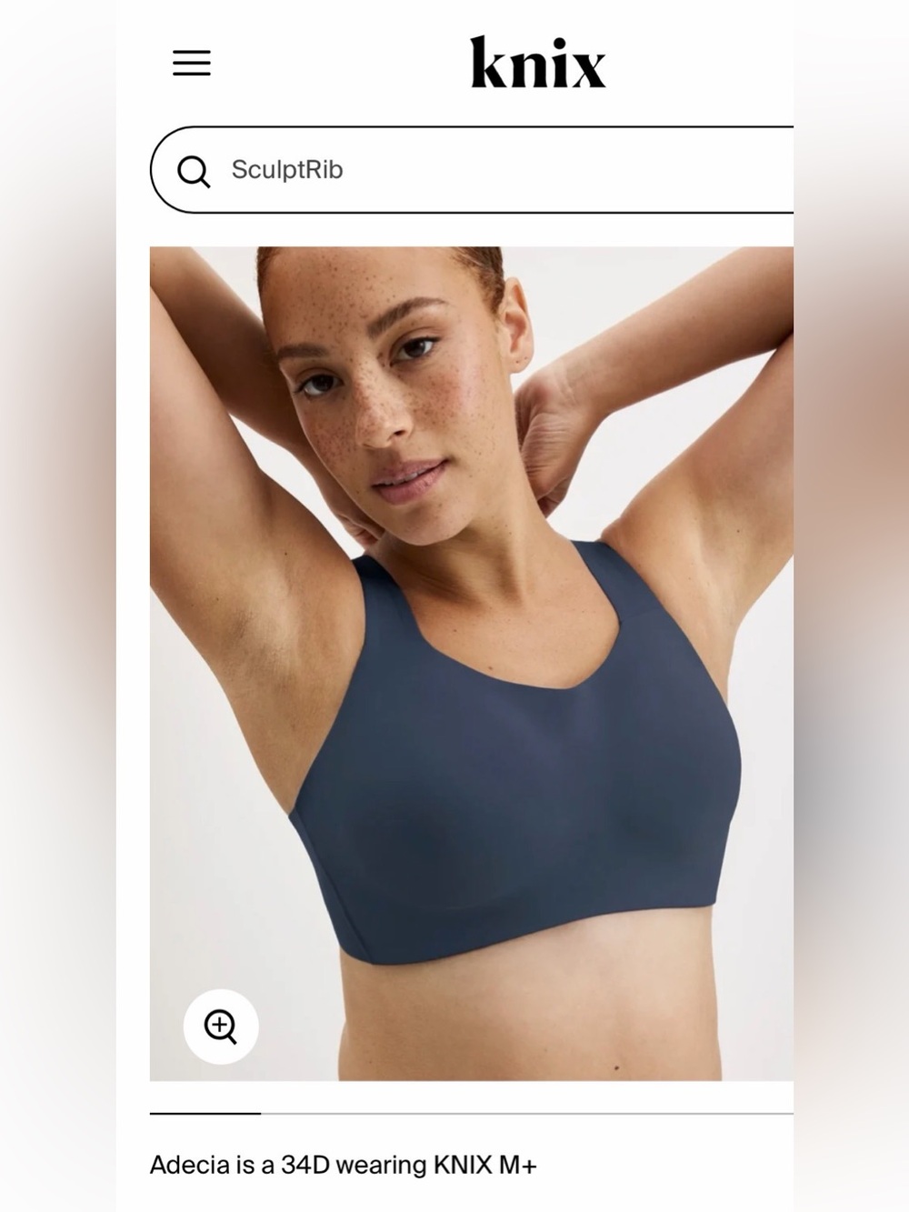 KNIX Catalyst Navy Seamless Wireless Comfort SPORTS Bra